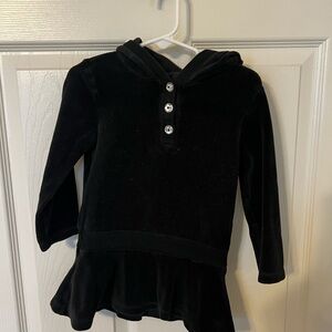 Gymboree Black Velvet girls Hoodie dress